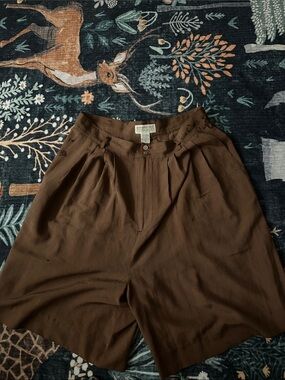 Banana Republic Brown High-Waist Pleated Women's Shorts